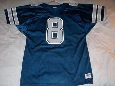 Camiseta deportiva Troy Aikman 8 Dallas Cowboys NFL azul Wilson vintage para hombre mediana usada Foto 1 de 4
