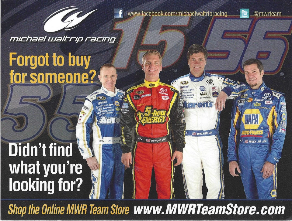 2012 MICHAEL WALTRIP RACING "ONLINE TEAM STORE" NASCAR THIN STOCK B/B POSTCARD - Image 1 of 1