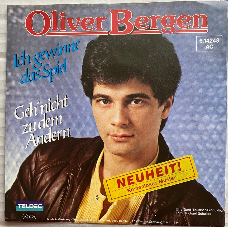 OLIVER BERGEN - ICH GEWINNE DAS SPIEL & GEH` NICHT ZU DEM ANDEREN - PROMO 1984 - Bild 1 von 4