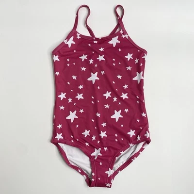 Traje de baño de una pieza para niña Hanna Andersson luna y espalda estrellas rosas talla 6-7 Foto 1 de 4