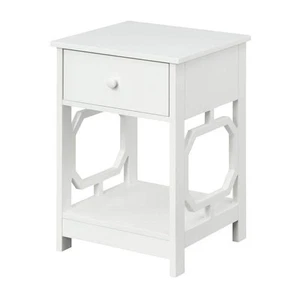 Convenience Concepts Omega 15.75 In. White Standard Height Square Wood Top End - Picture 1 of 4