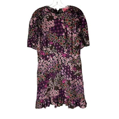 Vestido Kate Spade Pacific Petals Calado Púrpura Floral Romántico Seda Talla 4 *LEER Foto 1 de 4