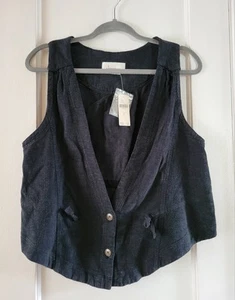 NWT ANTHROPOLOGIE Linen Vest Women's Size M - Picture 1 of 8