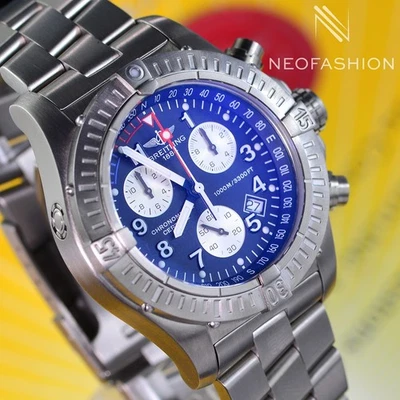 RELOJ PARA HOMBRES BREITLING CHRONO AVENGER M1 TITANIO 44 MM HERMOSA ESFERA AZUL E73360 Foto 1 de 4