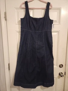 Old Navy Babydoll Dark Denim Midi Pullover Kleid Reißverschluss hinten Größe Large 2025 - Bild 1 von 12