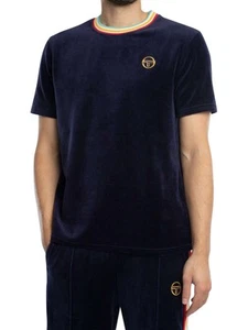 Sergio Tacchini Men's Slice Velour T-Shirt, Blue - Picture 1 of 6