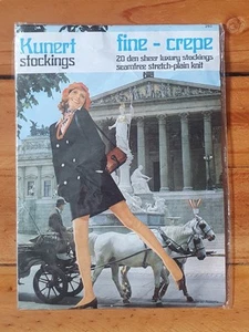 Vintage Kunert Fine Crepe Seamfree 20 Den Sheer Stockings 1960s - Inka 11 - Picture 1 of 2
