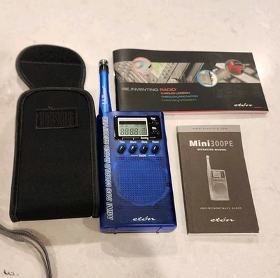 Eton Grundig Blue Mini300PE AM FM Shortwave Radio Tested and Working - Image 1 of 4