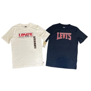 Levi's White & Navy Blue T-shirts Short Sleeve Bundle NWT Boy’s Size 14-16 - Picture 1 of 4