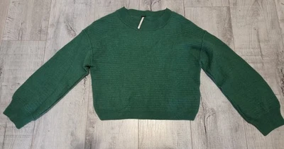 Free People Ribbed Cashmere Green Pullover Sweater Sz Medium - Image 1 of 4