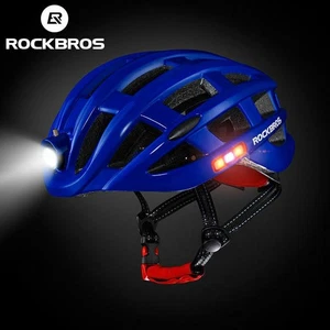 ROCKBROS Casco Bicicleta Ultraligero con Luz USB Recargable Tamaño 57-62cm Azul - Imagen 1 de 6