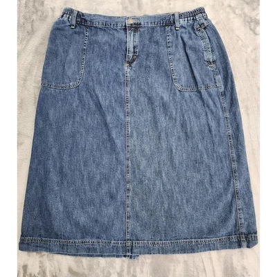 Falda Lee vintage años 90 para mujer 20W azul denim tiro alto lápiz bolsillos con abertura trasera Foto 1 de 4