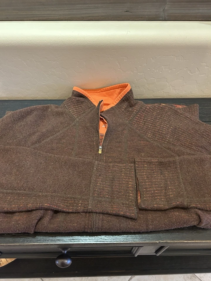 Mountain Hardwear  Womens XL Wool Blend Full Zip Jacket Brown Orange - Image 1 of 4