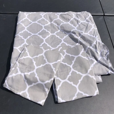 Funda nórdica Charter Club Geo Dove Full Queen 2 fundas de almohada gris blanco algodón Foto 1 de 4