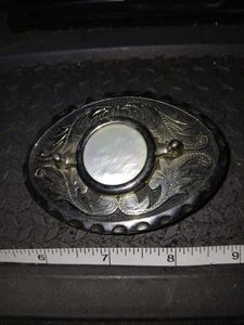 Vintage Western Belt Buckle Opal Looking Stone  - Picture 1 of 3
