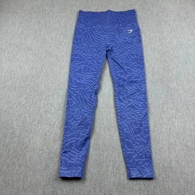 Gymshark 紧身裤女式中号蓝色动物适应无缝 24 英寸瑜伽健身裤 — 第 1/4 张图片