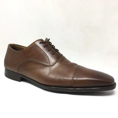 Sapatos sociais masculinos Oxfords Magnanni Naxos tamanho 10 couro marrom biqueira com cadarço - Imagem 1 de 4