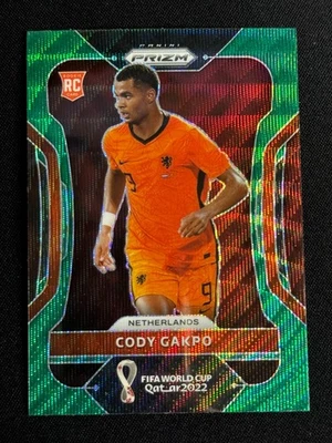 2022 Panini Prizm World Cup Qatar - Cody Gakpo #153 Green Wave Prizm Rookie RC - Image 1 of 2
