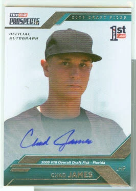 Chad James Florida Marlins 2009 Tristar Prospects Auto - Image 1 of 1