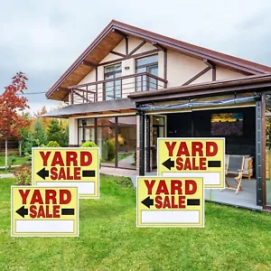 Yard Sale Signs with Double-Sided Printed Metal Stakes for Outdoor Garage Sale - Picture 1 of 6