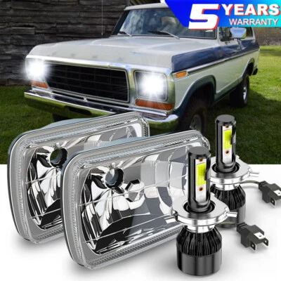 Para Ford Bronco 1978-1986 Nuevo Par 5X7" 7x6" Rectángulo LED Faro Alto Bajo Foto 1 de 4