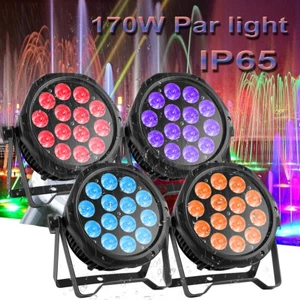 14LED Waterproof Stage Lighting RGB Par Can Flat Light DMX DJ Disco Bar Lighting - Picture 1 of 19
