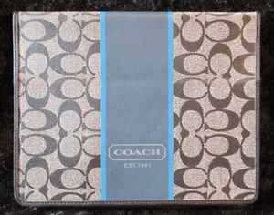 Coach Heritage Stripe & Signature C Monogram Black/White/Blue iPad Tablet Holder - Picture 1 of 3