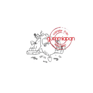 Gummiapan Gummistempel 18080502 - Rentier Weihnachten Sack Süßigkeiten Geschenk