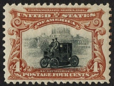 US # 296 *MINT OG H* { RARE "-XF- FLAT TIRE" VARIETY } 4c PAN-AMERICAN FROM 1901 - Image 1 of 3
