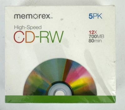 Memorex CD-RW 12x 700mb 80 min High Speed Compact Disc Rewritable 5 Pack - Image 1 of 2