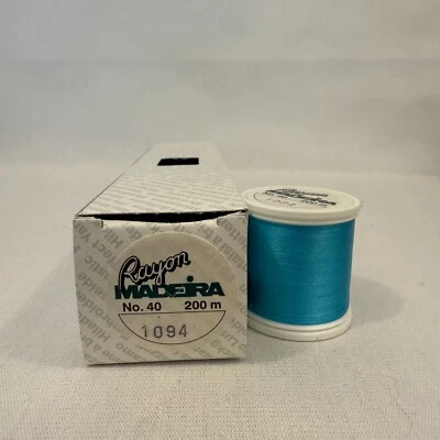 Madeira Rayon Embroidery Thread No. 40, 1094  Blue 200m NEW Choose Qty &Discount - Image 1 of 3