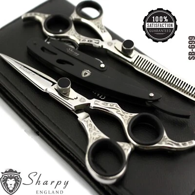 SHARPY ENGLAND Professional Hair Cutting Thinning Scissors Barber Shears Hairdressing Salon Set