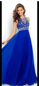 Langes Prinzessin Spitze Abend Formell Party Ballkleid Abschlussball Brautjungfer Kleid Gr. 12/14 - Bild 1 von 12