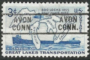 "Double Avon CONN" Precancel 3 Cent Commemorative 1930's US 9E36 - Picture 1 of 2