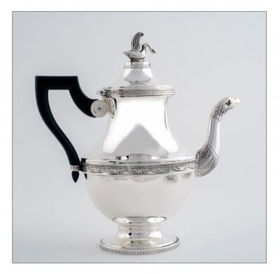 Antigua tetera francesa Minerva de plata esterlina cabeza de águila pico C. Forgelot siglo XX Foto 1 de 4