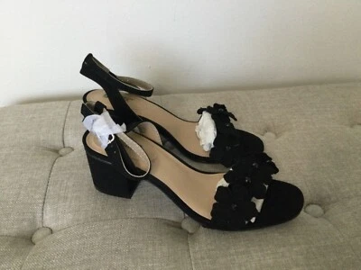 Cojín Walk by Avon NUEVO Negro Imitación Gamuza Tobillo Correa Bloque Tacón Punta Abierta Talla 7 Foto 1 de 4