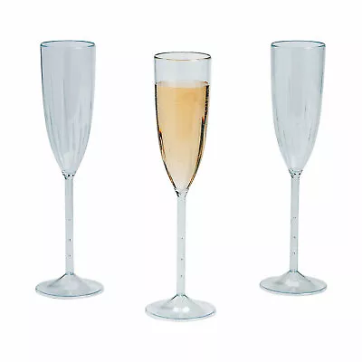 ORIENTAL TRADING Premium Plastic Etched Champagne Flutes, Party Supplies, 25 Pieces