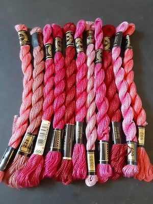 DMC Size 5 COTTON PERLE Pearl Cotton EMBROIDERY THREAD Twist Skein Lot /12 NEW O - Image 1 of 4