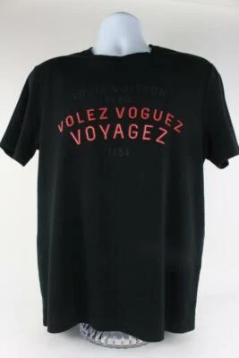 Camiseta deportiva Louis Vuitton grande negra x roja Volez Voguez Voyagez para hombre 1116lv35 Foto 1 de 4