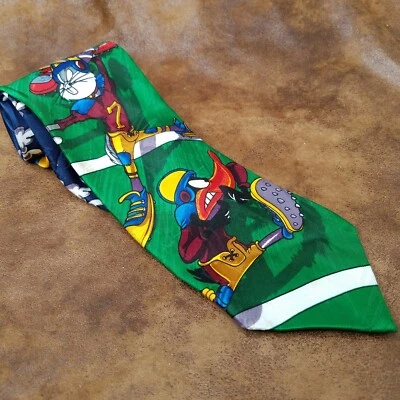 Looney Tunes Mania Necktie Tie Vintage 1995 Football Bugs Daffy Taz Sylvester - Image 1 of 4