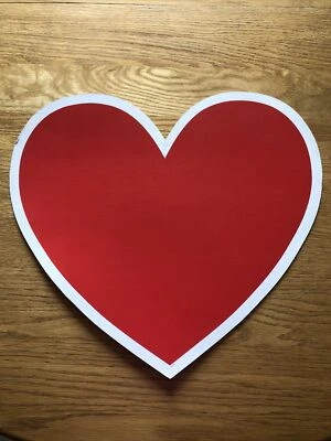 "6 tarjetas de colección Día de San Valentín corazón rojo 16"" 2 caras color pesado decoración" Foto 1 de 4