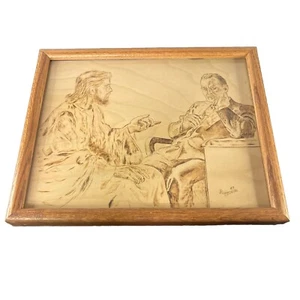 Wood Print 15” X 12 1/2” Harry Anderson’s Jesus & The Businessman!  - Picture 1 of 15