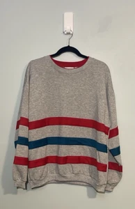 Vintage Jaclyn Smith Sport Sweatshirt Women's Size Large Retro Y2K Stripes - Picture 1 of 6