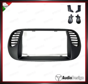 MASCHERINA 2DIN KIT MONTAGGIO AUTORADIO 7'' FIAT 500 2007 2015 NERO -AUDIODESIGN - Bild 1 von 2
