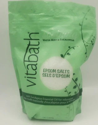 Vitabath Epsom Salts, Water Mint & Eucalyptus Epsom Salts, 48 Ounce