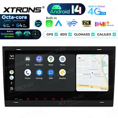 For Audi A4 S4 RS4 B6 B7 8.8" Android 14 8Core 4+64G Car GPS Stereo Radio 4G LTE - Image 1 of 4