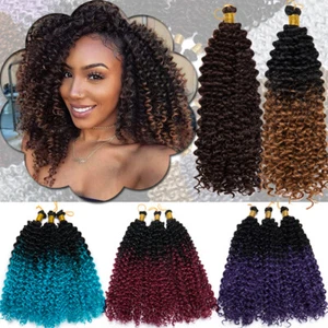 Trenzas de onda de agua giros ganchillo extensiones de cabello trenzado ombre suave rizado profundo - Imagen 1 de 32