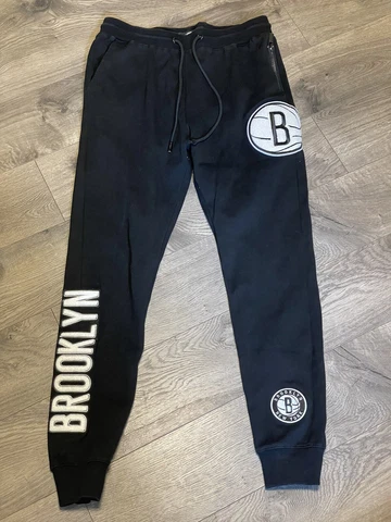 PRO STANDARD BROOKLYN NETS JOGGERS PANTS BLACK MEN’S SIZE L LARGE Cover