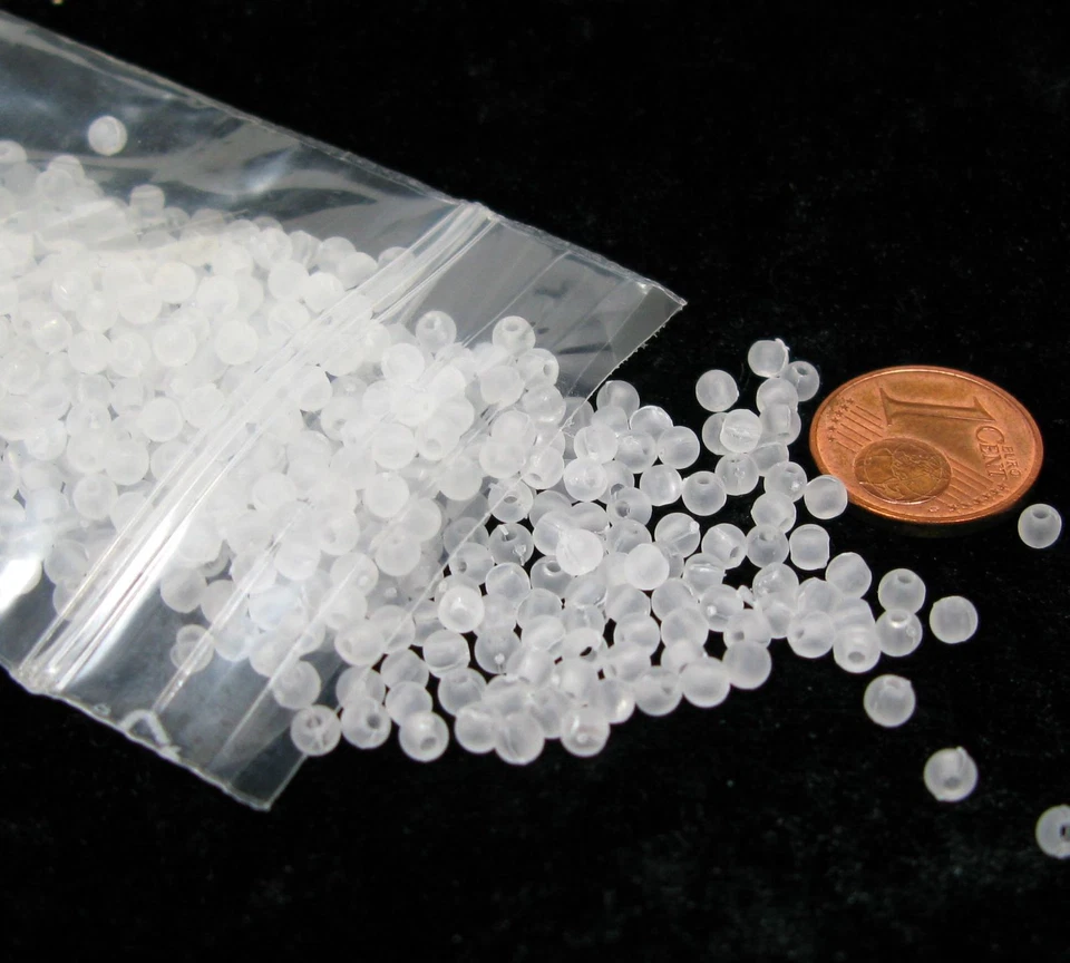 Perlen 500 Stück  Wachsperlen Kunststoffperlen rund  frost  3mm - Bild 1 von 1