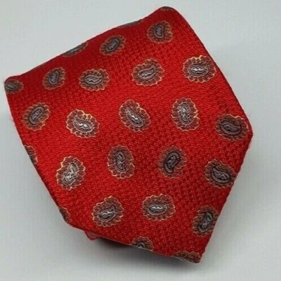 Corbata de seda Holland & Sherry roja azul cachemira para hombre EE. UU. 59 x 3,5 Foto 1 de 4